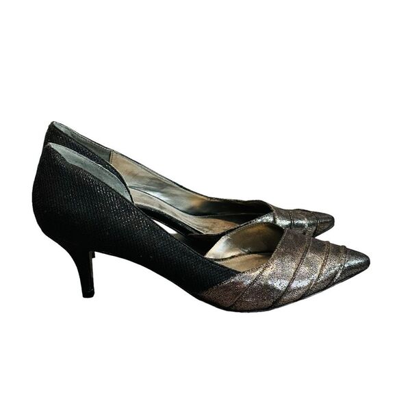 Papell Studio Gunmetal Pointy Toe Pumps - Size 8 - Picture 6 of 15